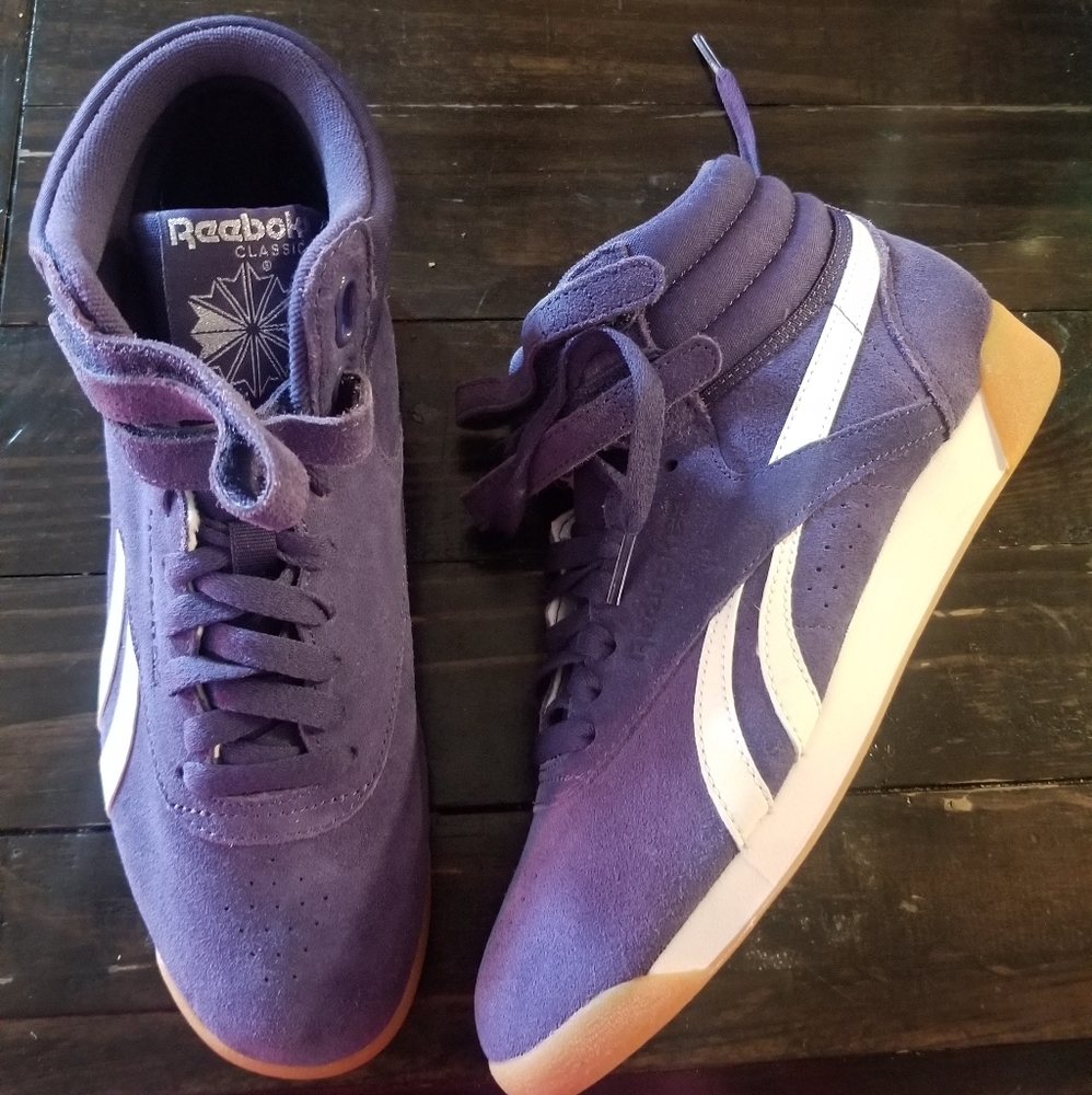 Purple high top reeboks